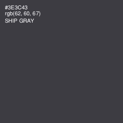 #3E3C43 - Ship Gray Color Image